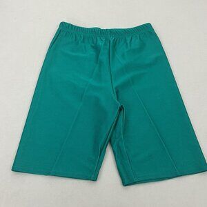 Vintage The Body Co Women's M Shiny Nylon Lycra Bike Shorts Green 7" Inseam